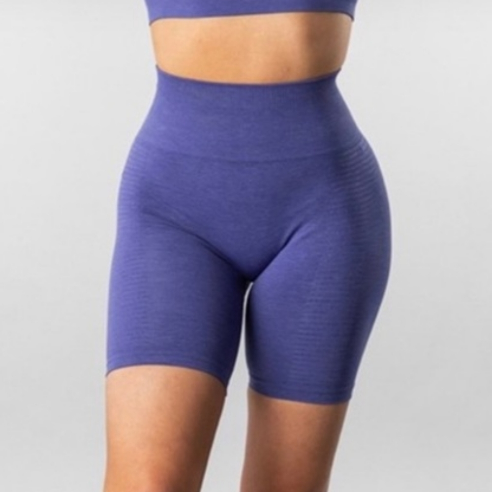 Alphalete Seamless Bike Shorts in Comet Purple